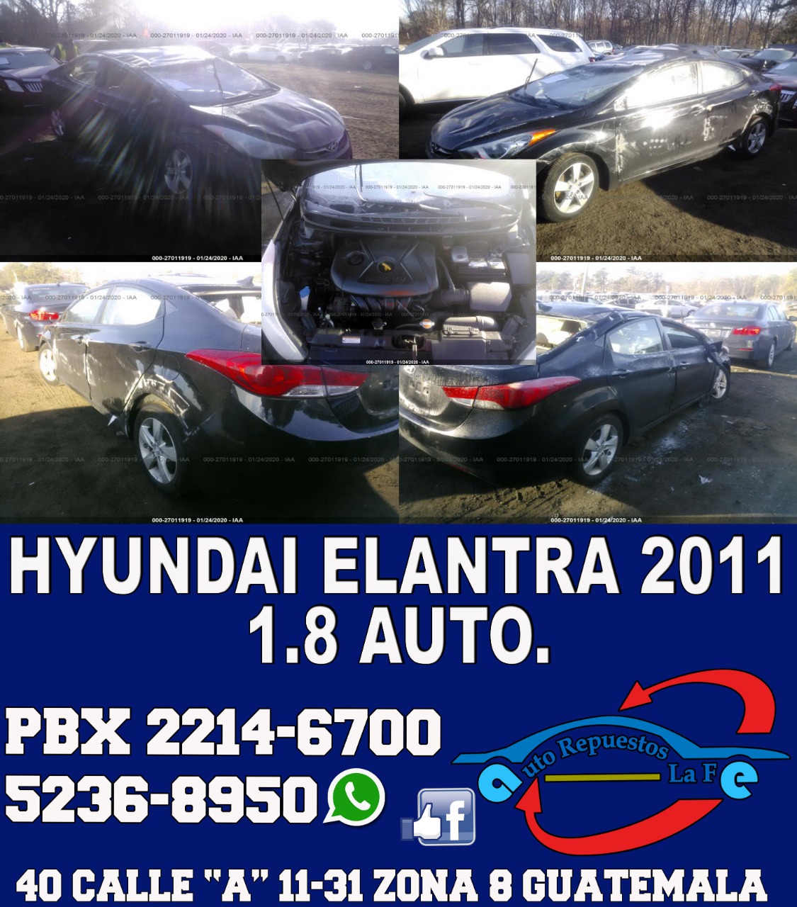 HYUNDAI ELANTRA 2011 PARA REPUESTOS