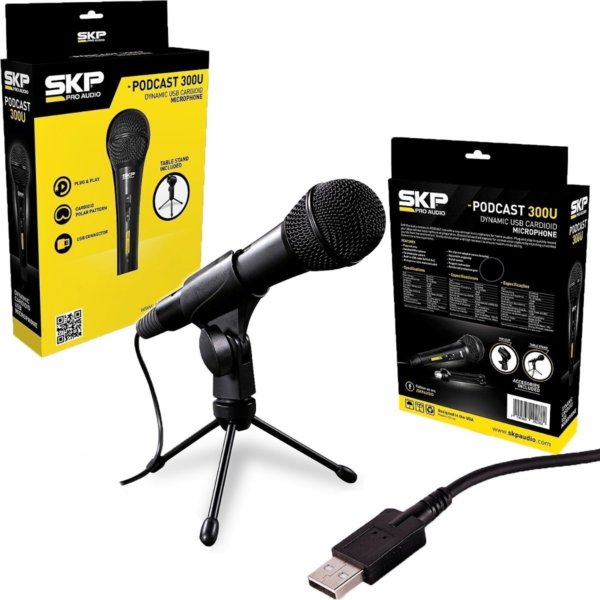 MICRÓFONO USB,  plug&amp;play, SKP PRO AUDIO,  lo conectas a tu computadora y listo.