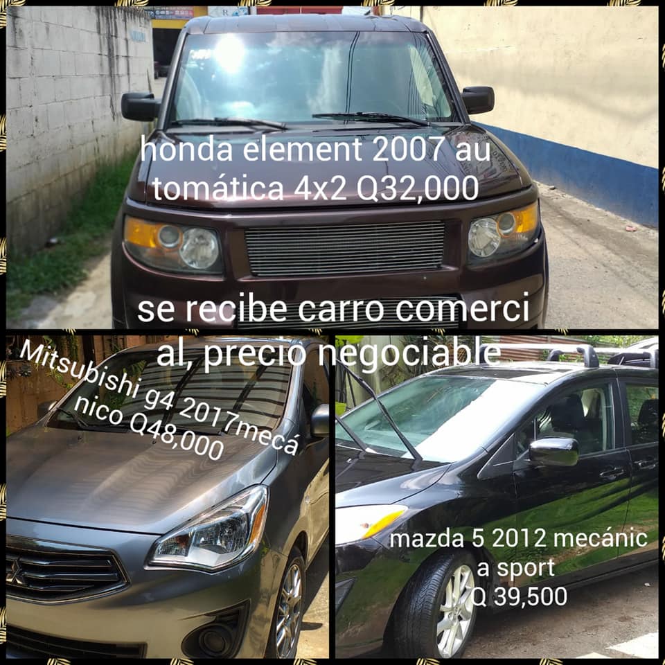 Vendo honda element 2007 4x2 full equipo, mazda 5 2012 mecánica, Mitsubishi g4 2017mecánico