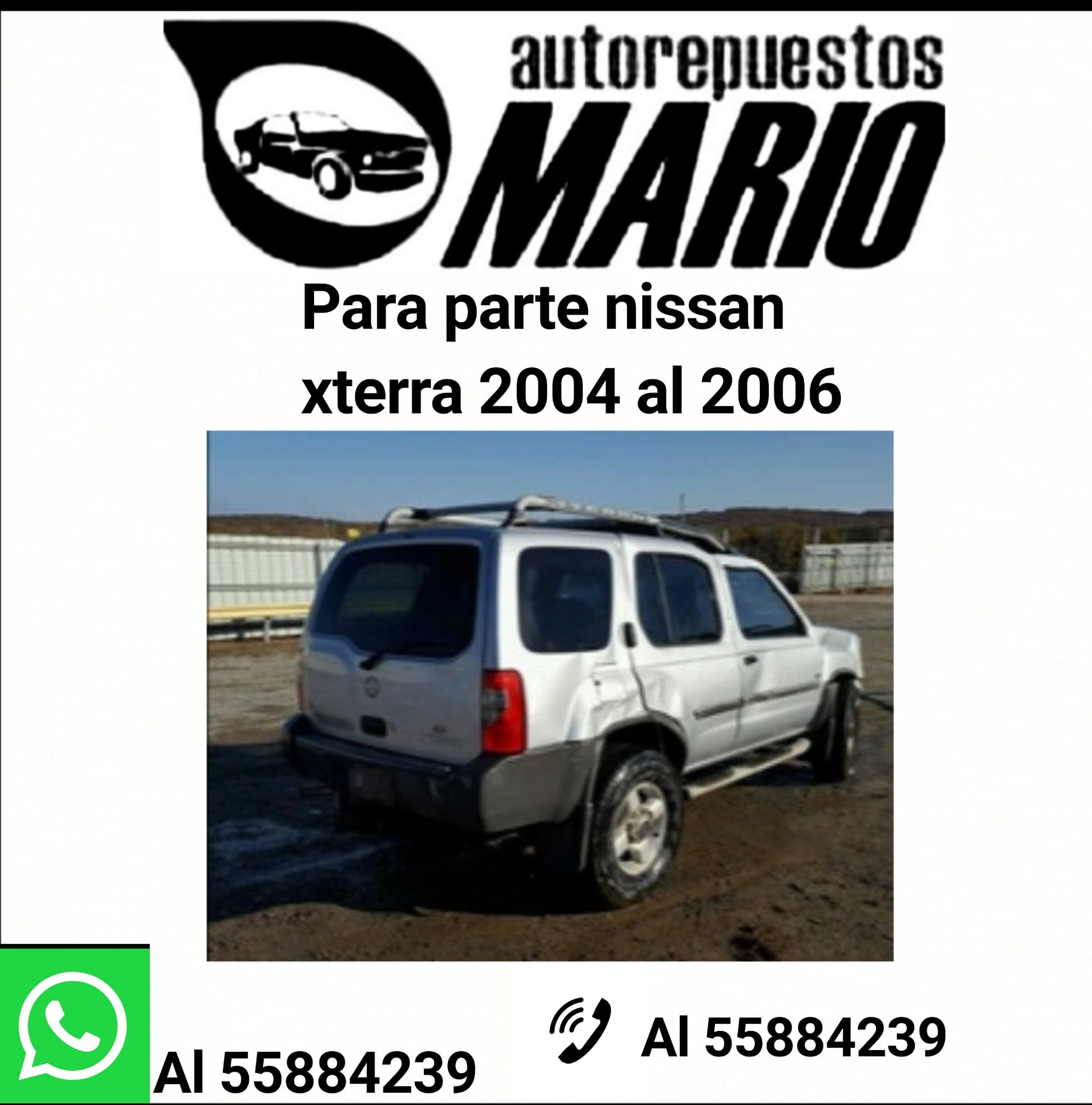 Tenemos disponible
 Nissan xterra 2004 al 2006
 Contamos con variedad de repuest...