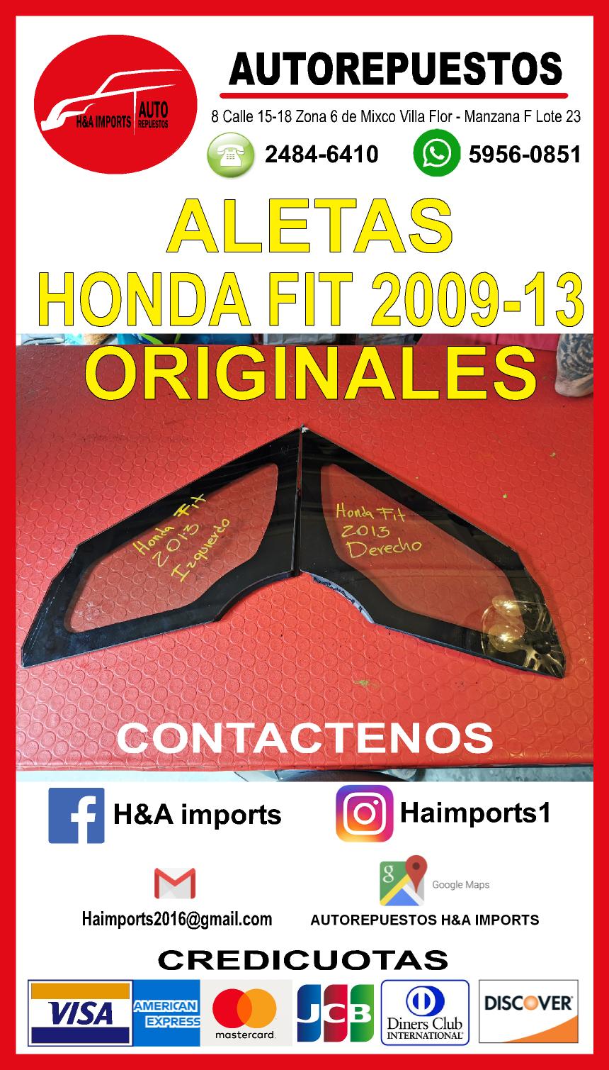 Aletas o vidrios para hoda fit 2009 - 2013