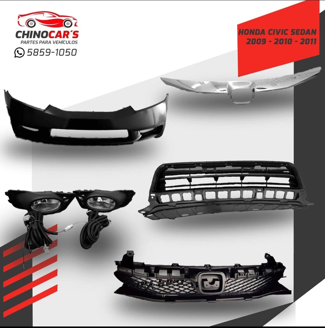 HONDA CIVIC 2009 2010 2011 PERSIANAS BUMPER Y NEBLINERAS NUEVAS ENVIOS A DOMICILIO 58591050