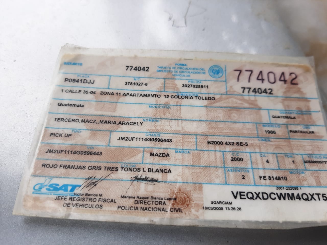 Alguien conoce  a la señora María Aracely Tercero.