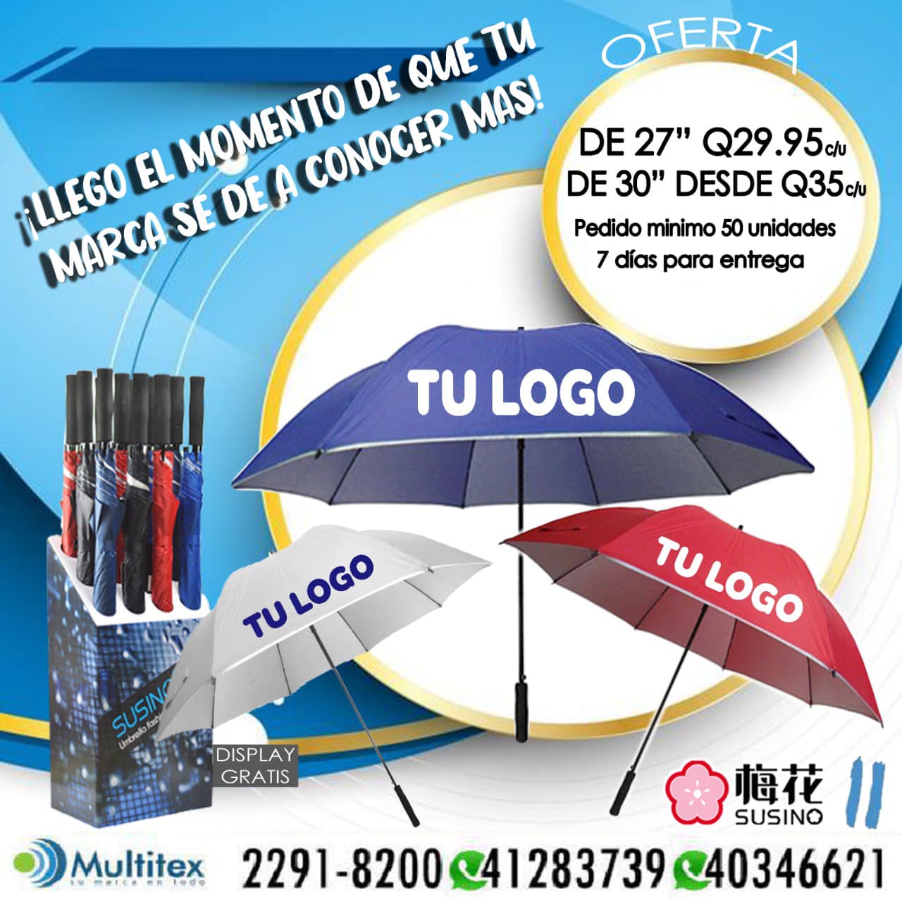 Sombrillas con tu logo