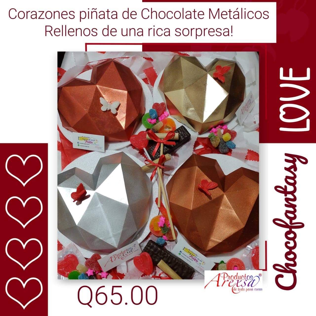 YCaja de chocofantasy Love Bombs para leche caliente o rellenas de dulces, corazones piñata grandes