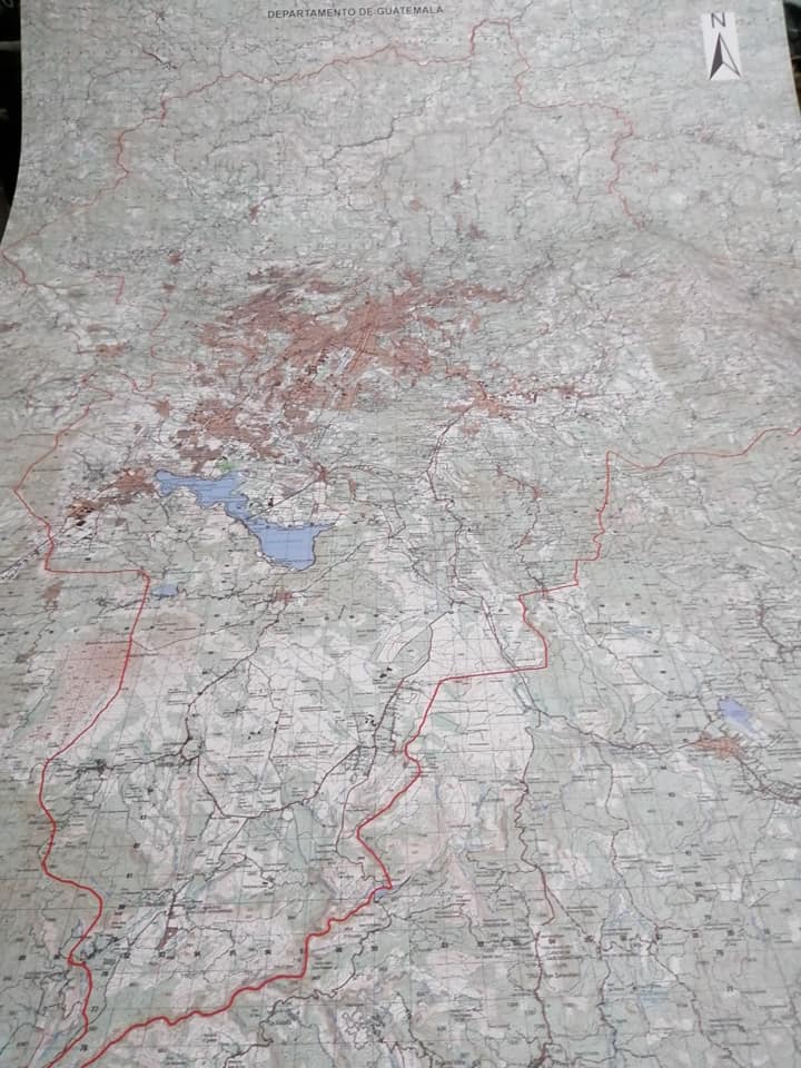 Mapa departamento Guatemala 1.20x170, con sus 17 municipios