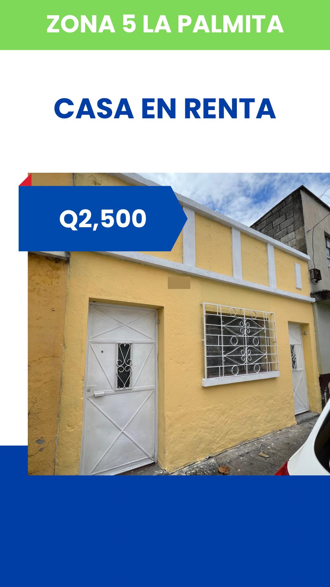 Casa en renta zona 5 La Palmita Guatemala