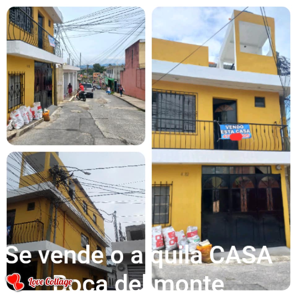 Vendo-alqiilo CASA 3 NIVELES BOCA DEL MONTE A 2 cuadras del mercado; CONTADO NO NEGOCIABLE 480 MIL