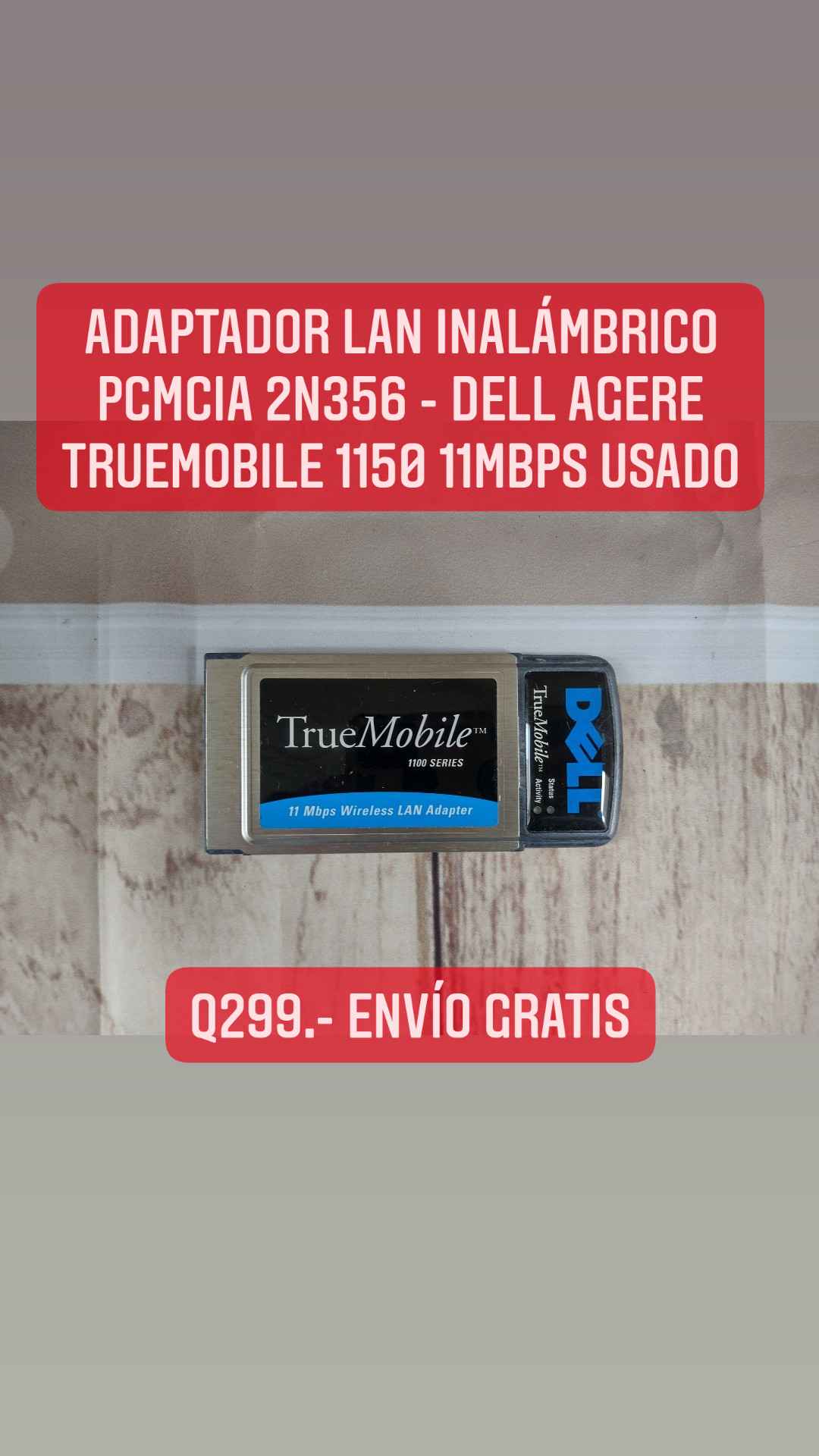 Adaptador LAN INALÁMBRICO Dell agere usado. Contamos con envío gratis pago contra entrega dentro de