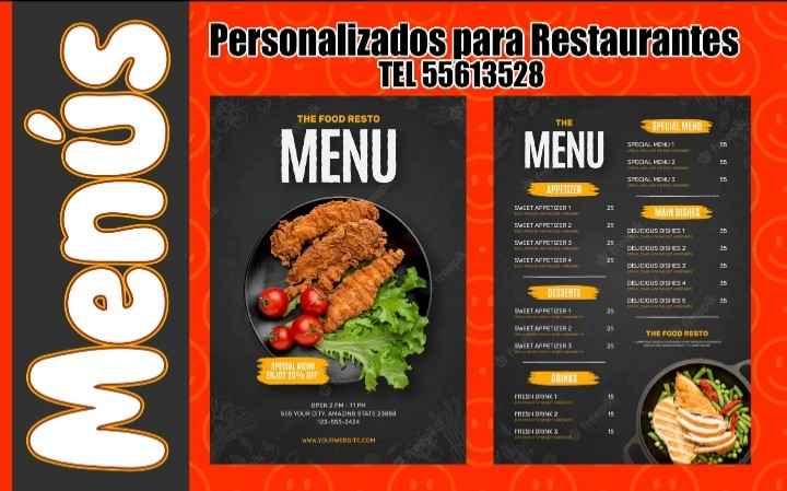 Menús para restaurantes impresos en altas calidades