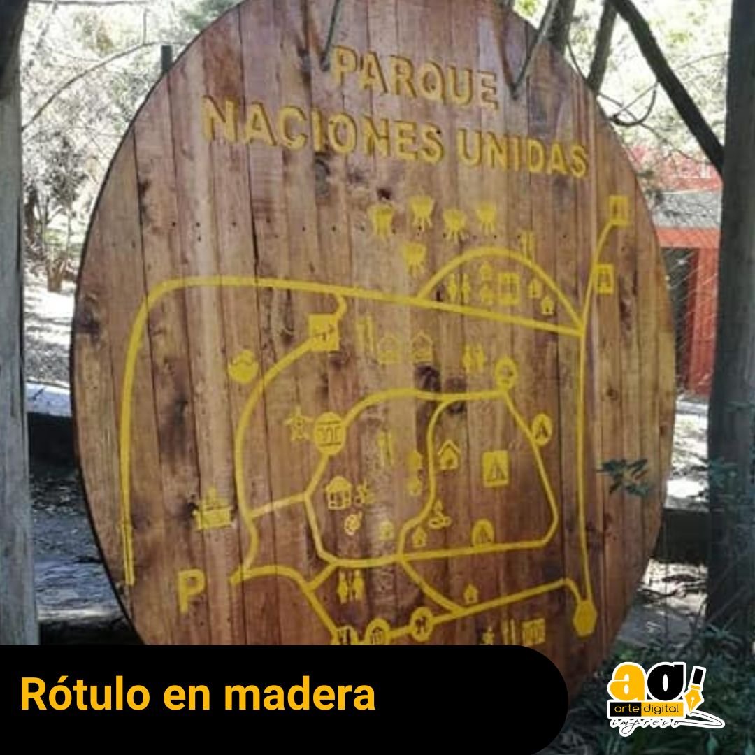 Rotulo en madera
