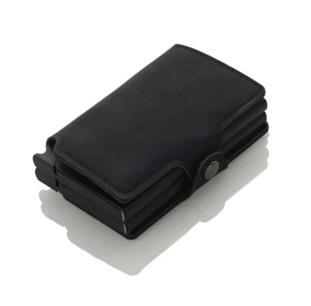 Billetera porta tarjetas RFID doble capacidad para 12 tarjetas
