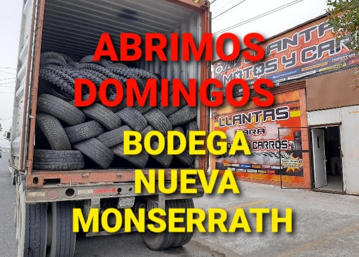 ABRIMOS DOMINGOS 
LLANTAS PARA CARRO Y MOTO 

ENVÍO A TODO EL PAIS 

WHATSAPP me