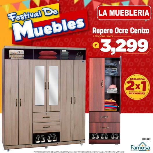 Roperos 2x1
 Enviamos a todo el territorio Nacional
 PAGO CONTRA ENTREGA 
 Escrí