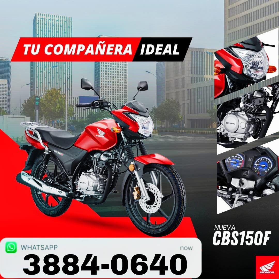 WhatsApp 3884-0640 

CBF150S

LA MAS EFICIENTE 
MAS DE 150 KMS. POR GALÓN 

Moto