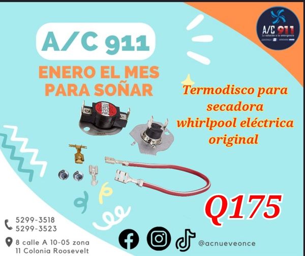TERMODISCO PARA SECADORA WHIRLPOOL ELECTRICA ORIGINAL 
 ¡¡ Comunicate con nosot