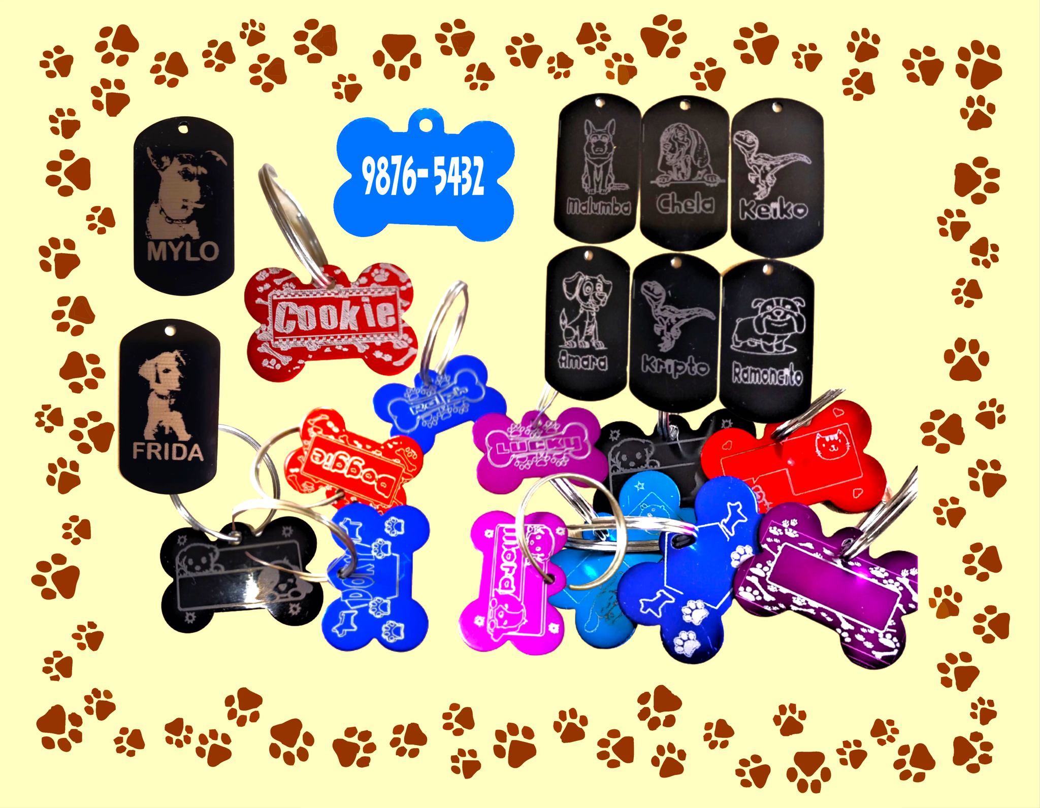 Plaquitas de aluminio anodizado no tóxicas para tu mascota, personalizadas con e