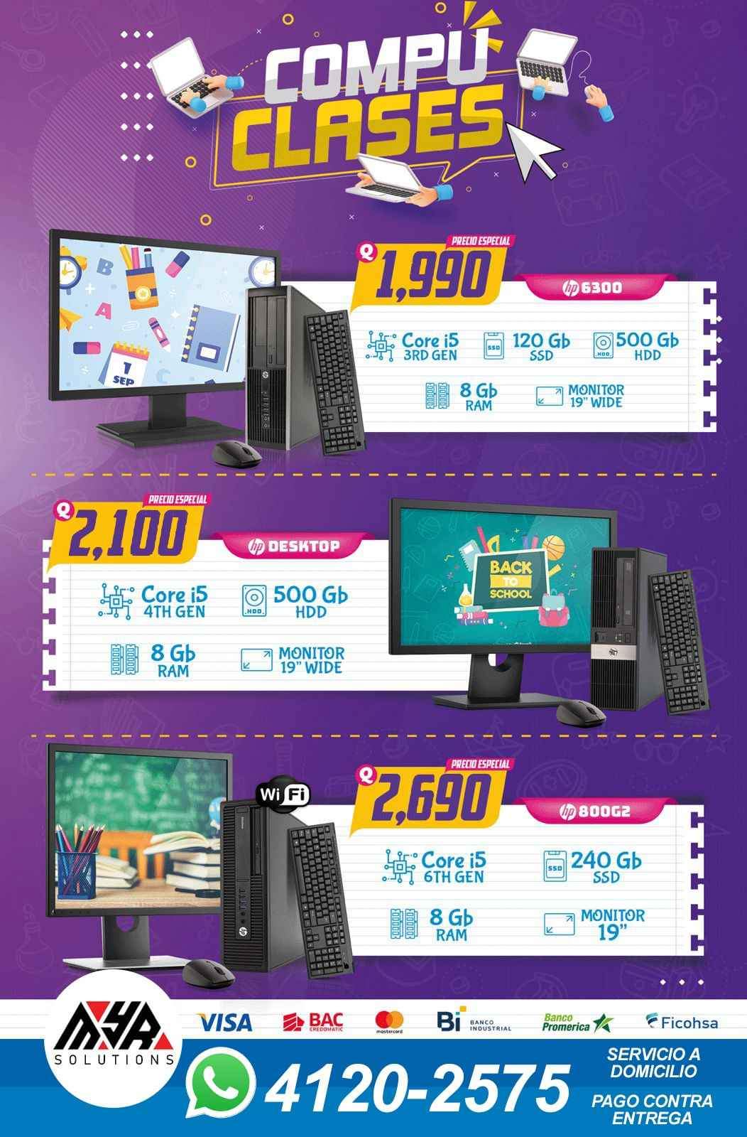 Contamos con variedad de Equipos de Computación Portátiles y de Escritorio a un