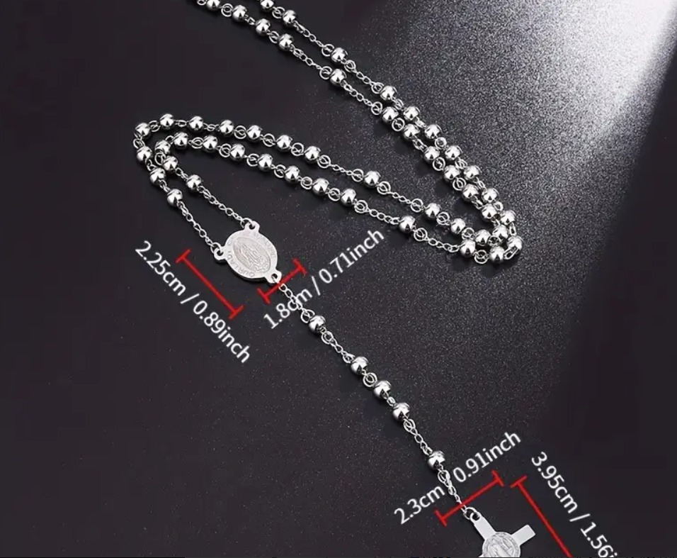 Hermoso Rosario para hombres y mujeres, con medallita de la Virgen de Guadalupe.