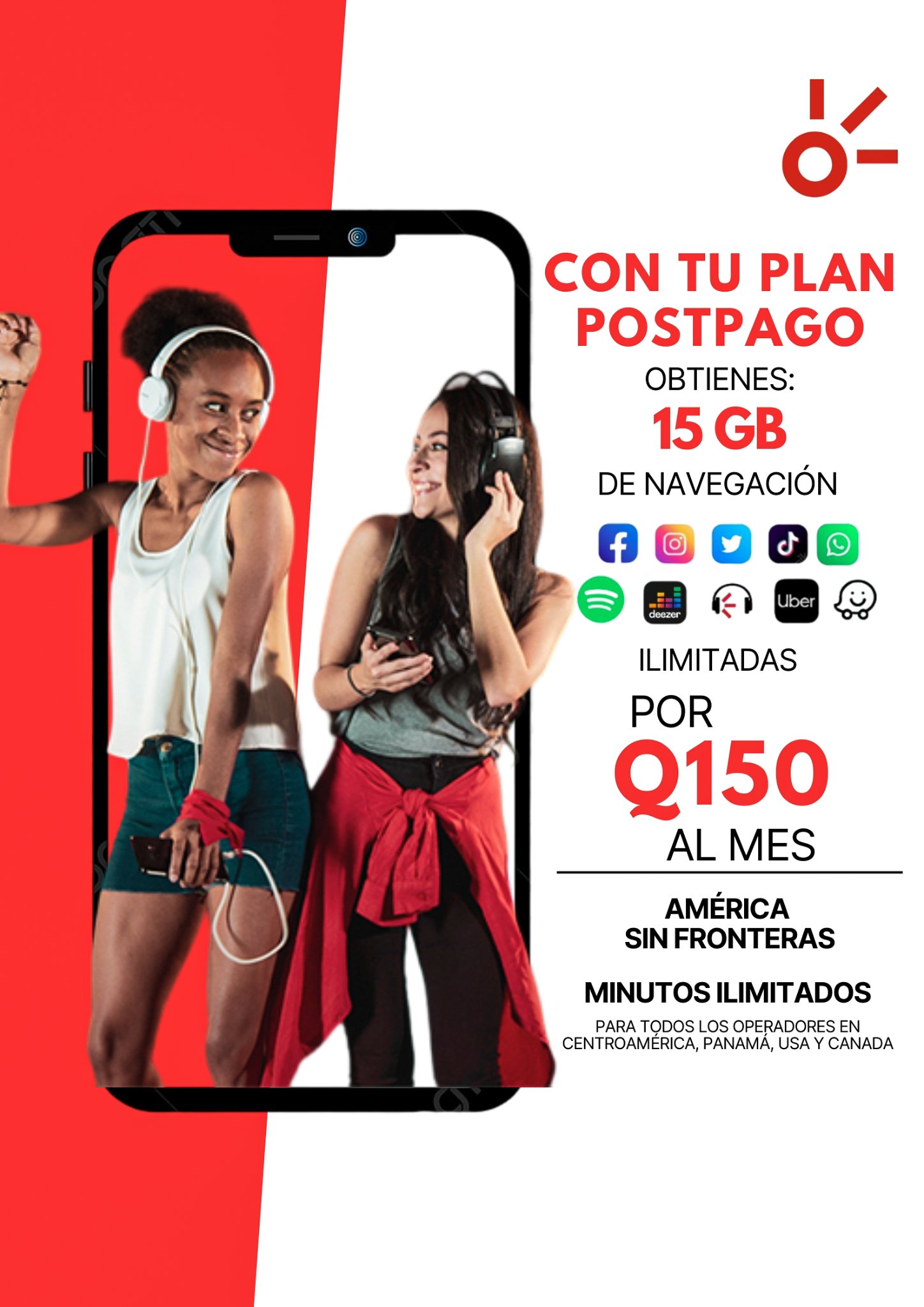Los mejores planes sin contrato de Guatemala: 
 Planes Postpago Claro que incluy
