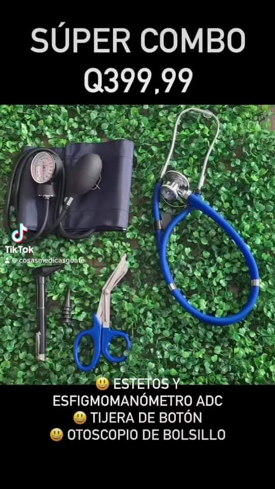 SÚPER OFERTA Q399.99 Estetoscopio doble campana Esfigmomanómetro ADC Tijeras de