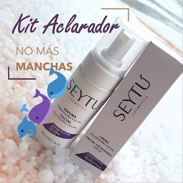 EL KIT ACLARADOR consta de 2 Productos de SEYTÚ que se complementan para un resu
