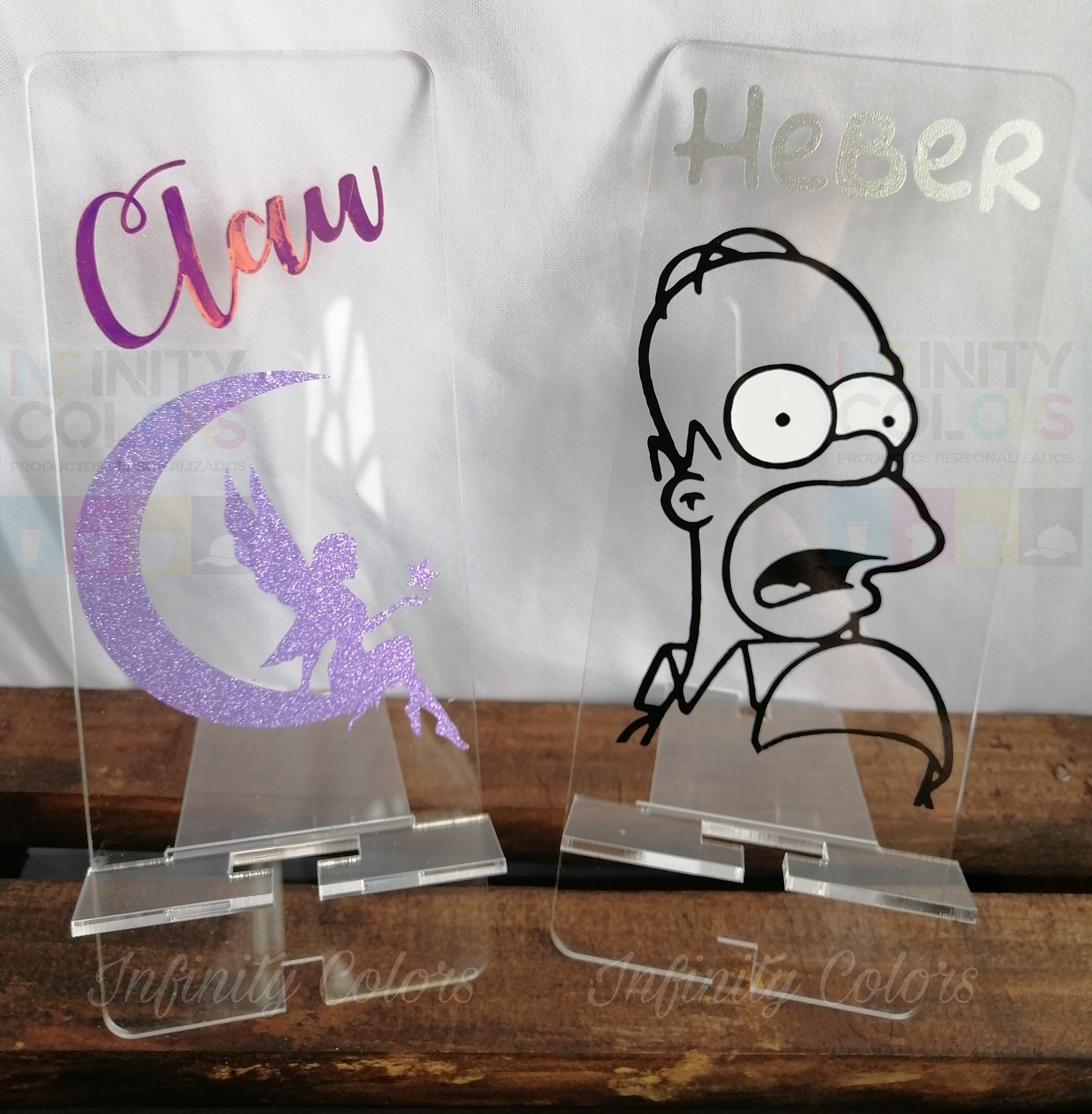 Para el Home oficce, lindos porta celular de acrílico personalizados, puedes agr