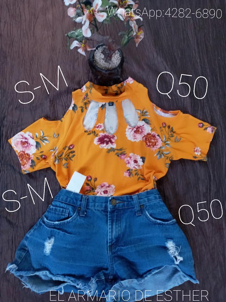 Dama
 Blusa: S-M
 Precio: Q50
 Short: M
 Precio: Q50
 Envios a toda la república