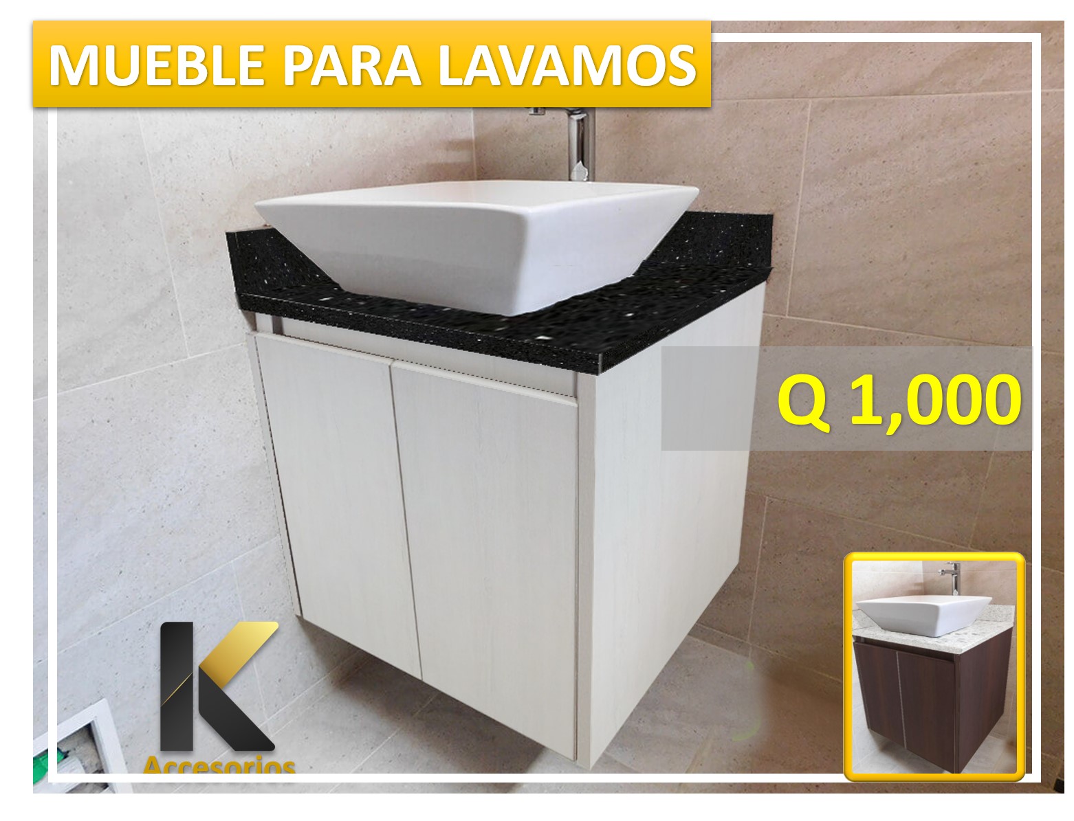 MUEBLE PARA LAVAMANOS
 Tel: 6635-2046 Oficinas
 WhatsApp:  * Top de Cuarzo o Gra