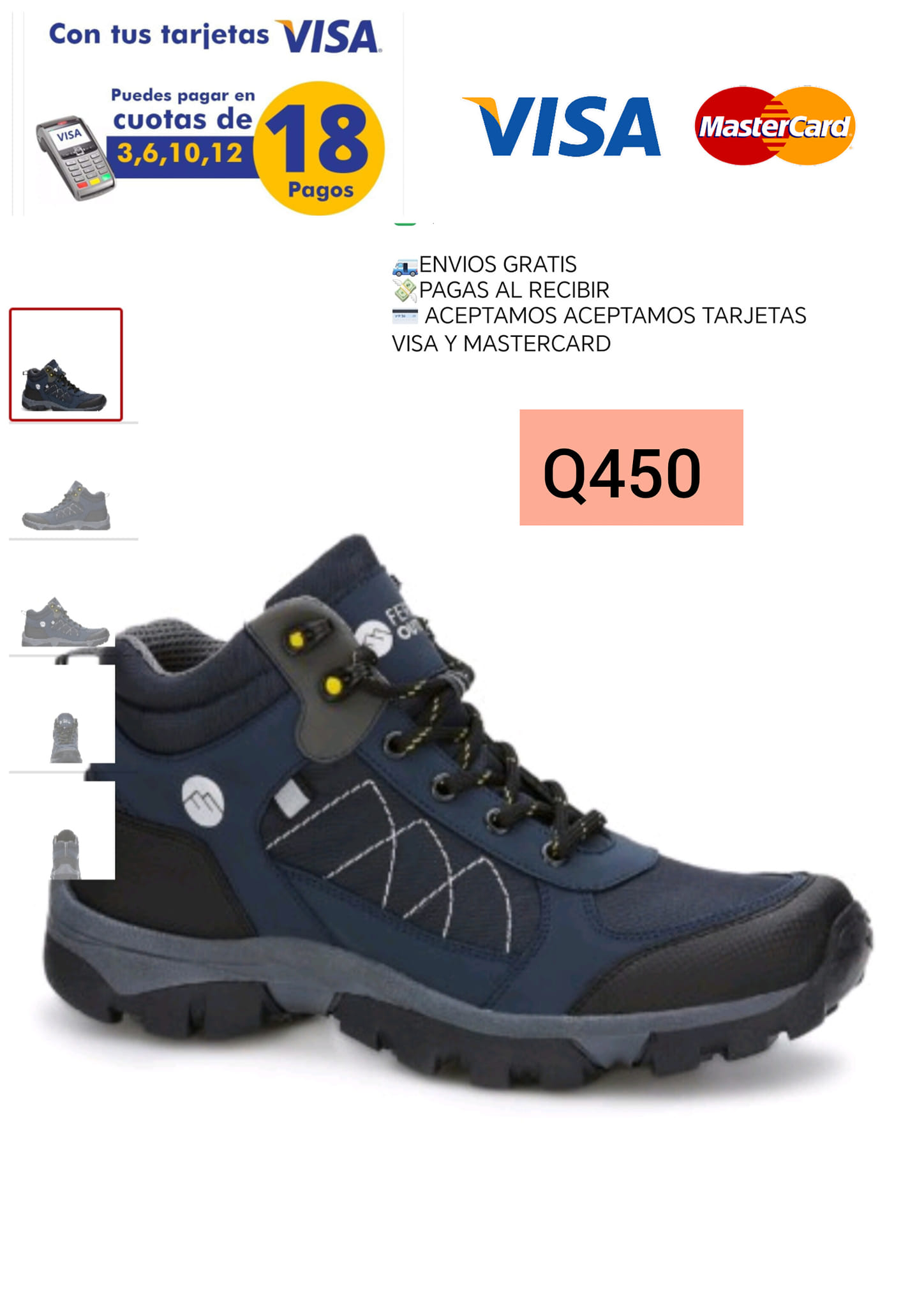 Bota industrial para caballeros envíos a todo Guatemala pago contra entrega pago