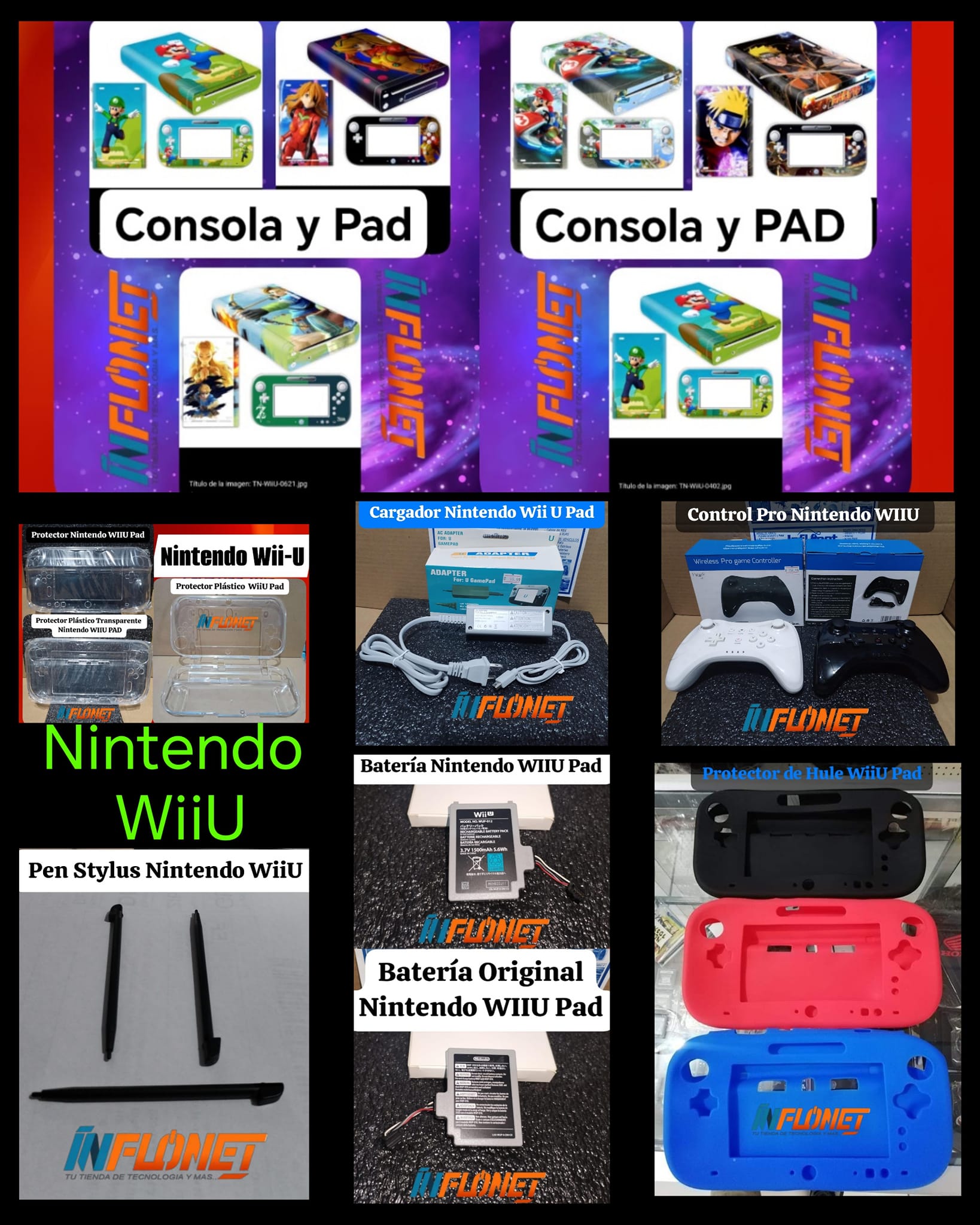 Accesorios Nintendo WIIU, Pad y consolas listado abajo! 

* Bateria Original Par