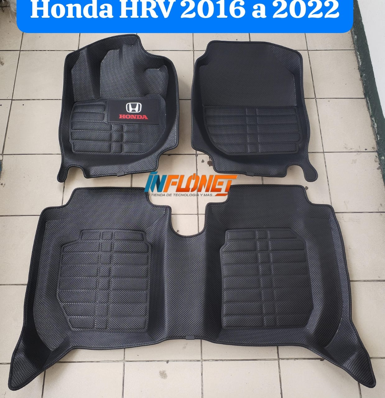 Alfombras 5D tipo Bandeja Tela Impermeable con logo Kit de 3 PIEZAS varios model