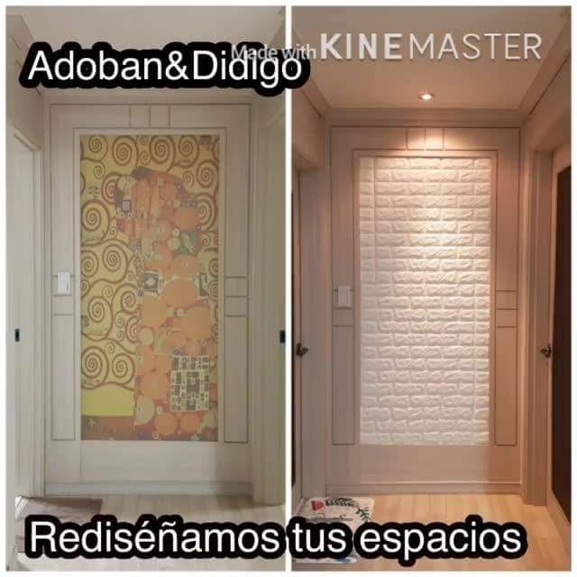 Remodela tu espacio favorito 
 Papel tapiz 3D
 Resistente al agua
 Importado de