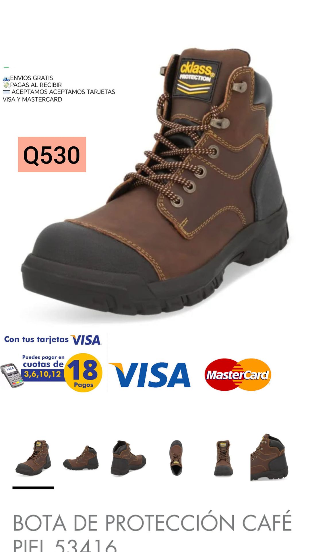 Zapatos industriales de punta de acero para caballeros de diferentes tallas pago