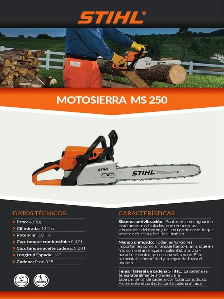 Vendemos motosierras STIHL,HUSQVARNA  
WhatsApp  5260 3658  
Contactate con nos