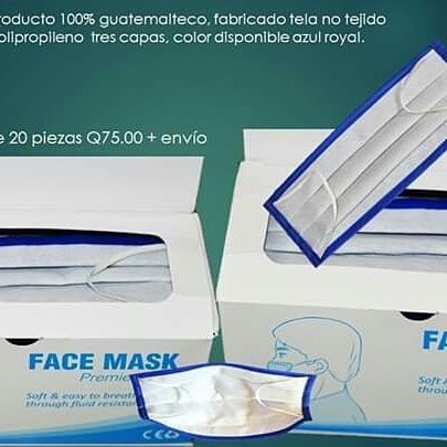 Venta de mascarillas quirurgica. Producto 100% guatemalteco. Interesados pueden