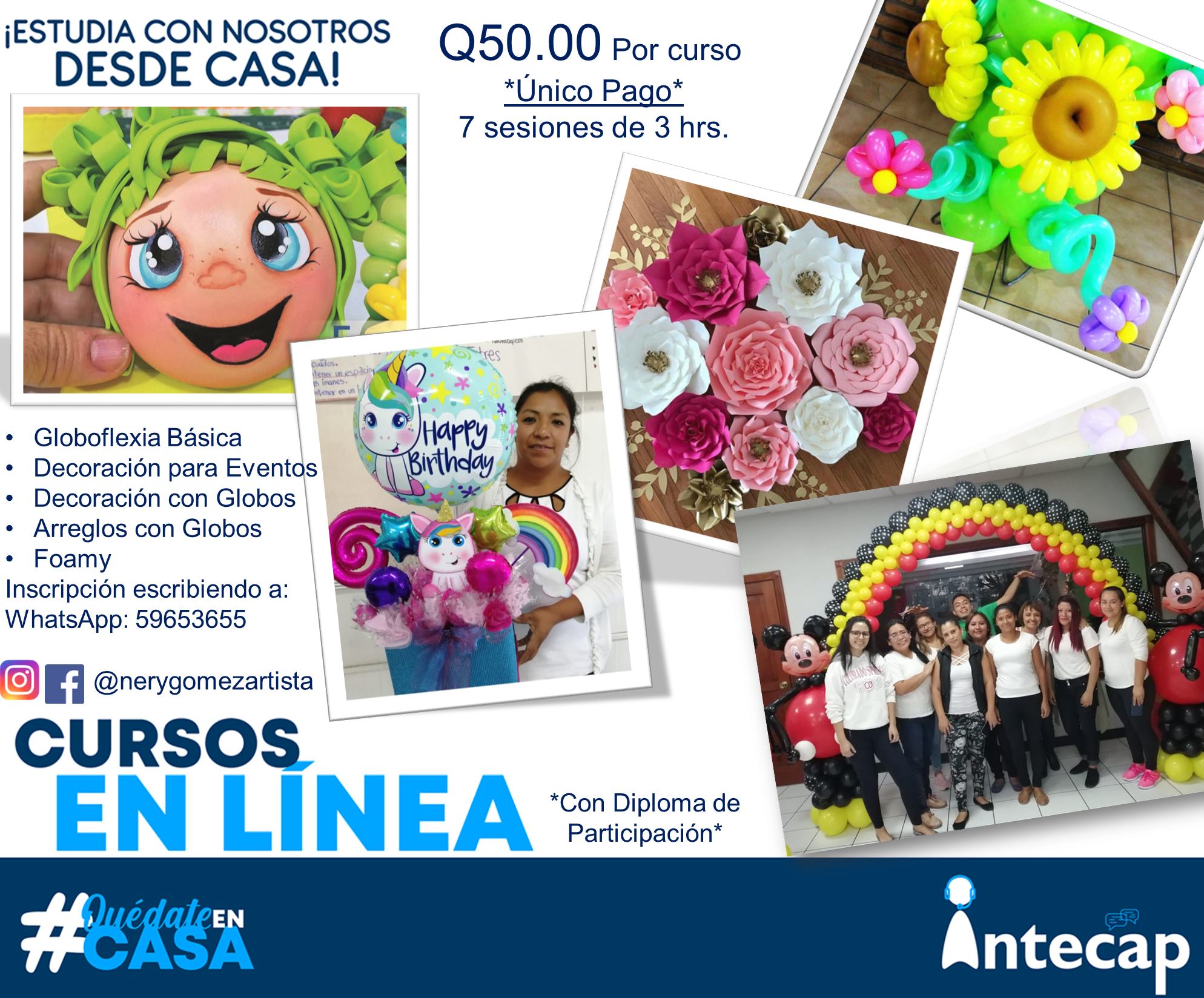 CURSOS DE DECORACIÓN DE EVENTOS ON-LINE #INTECAP
*Q50.00 Por Curso, Único Pago*