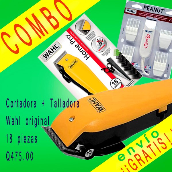 Combo cortadora y talladora de pelo
 Wahl Home original
 18 piezas
 Q475
 Envío