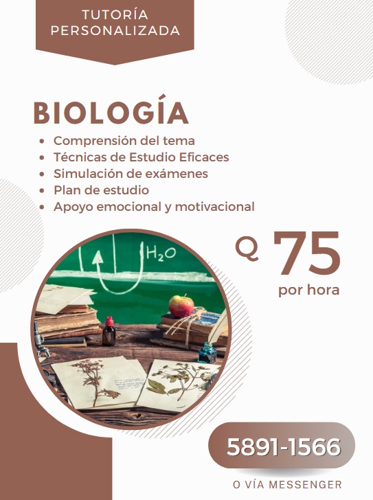 **¿Necesitas ayuda con Biología? ¡Yo te puedo ayudar!**

Tutorías de biología pa