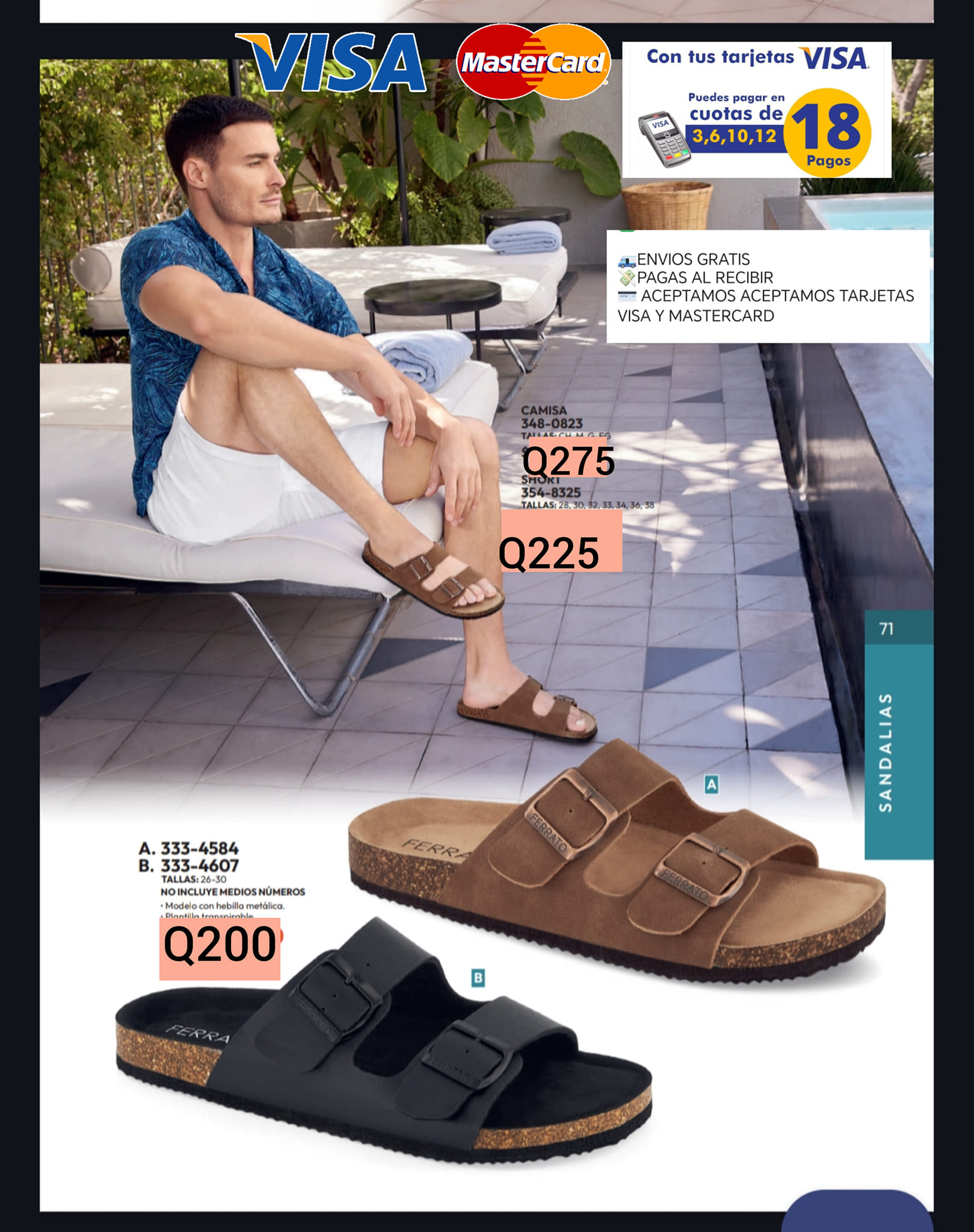 Sandalias para caballeros de diferentes estilos y colores envíos a todo Guatemal