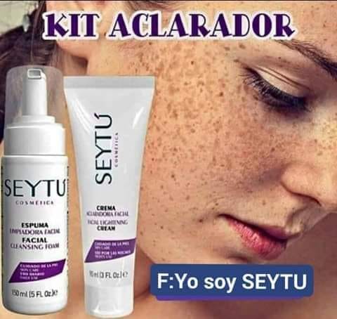 KIT ACLARADOR SEYTU 
CREMA ACLARADORA FACIAL - ESPUMA LIMPIADORA FACIAL 

(UNIS