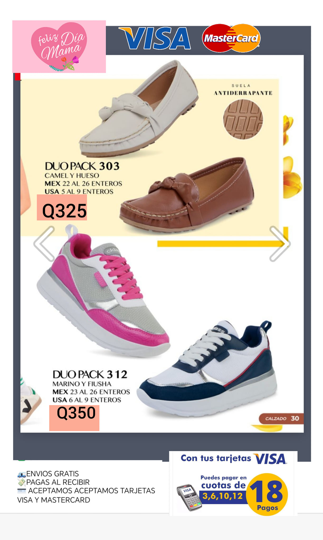 Zapatos y sandalias para damas de diferentes estilos y colores envíos a todo Gua