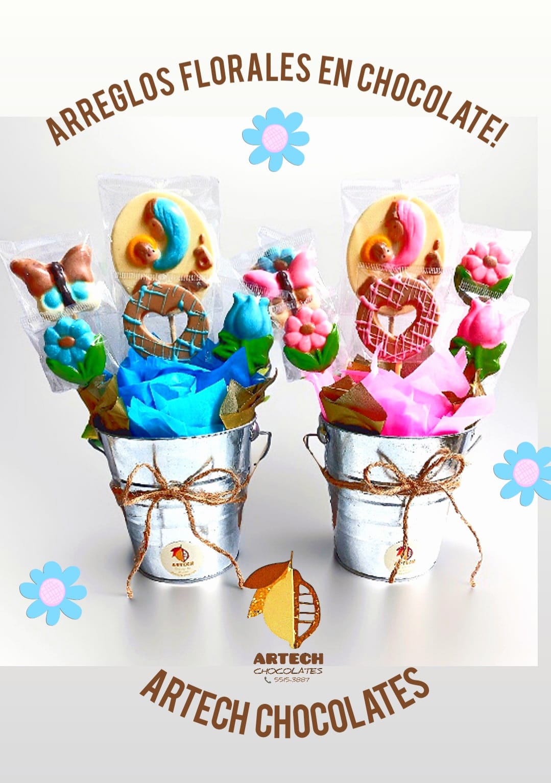 Disfruta y  comparte rositas y arreglos florales en chocolate personalizables p