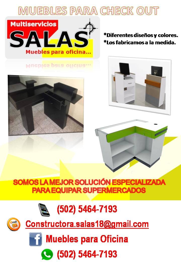 MUEBLES PARA SUPERMERCADOS
 Diferentes diseños y colores.
 Los fabricamos a la m
