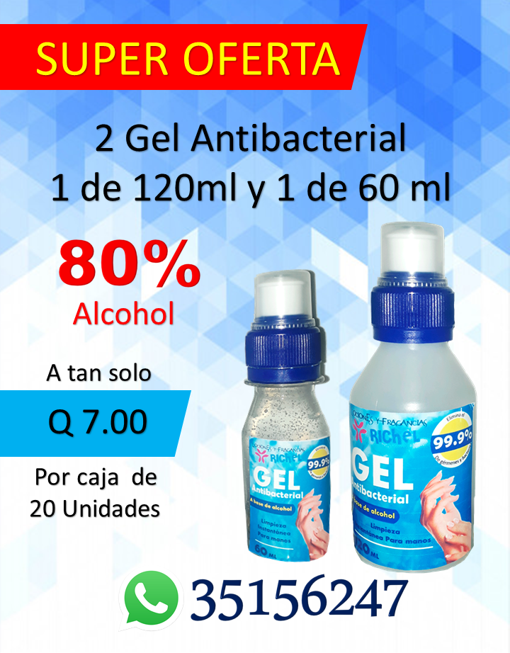 PROTEGE A TU FAMILIA DE LOS VIRUS Y BACTERIAS  CON  GEL ANTIBACTERIAL PARA MANOS