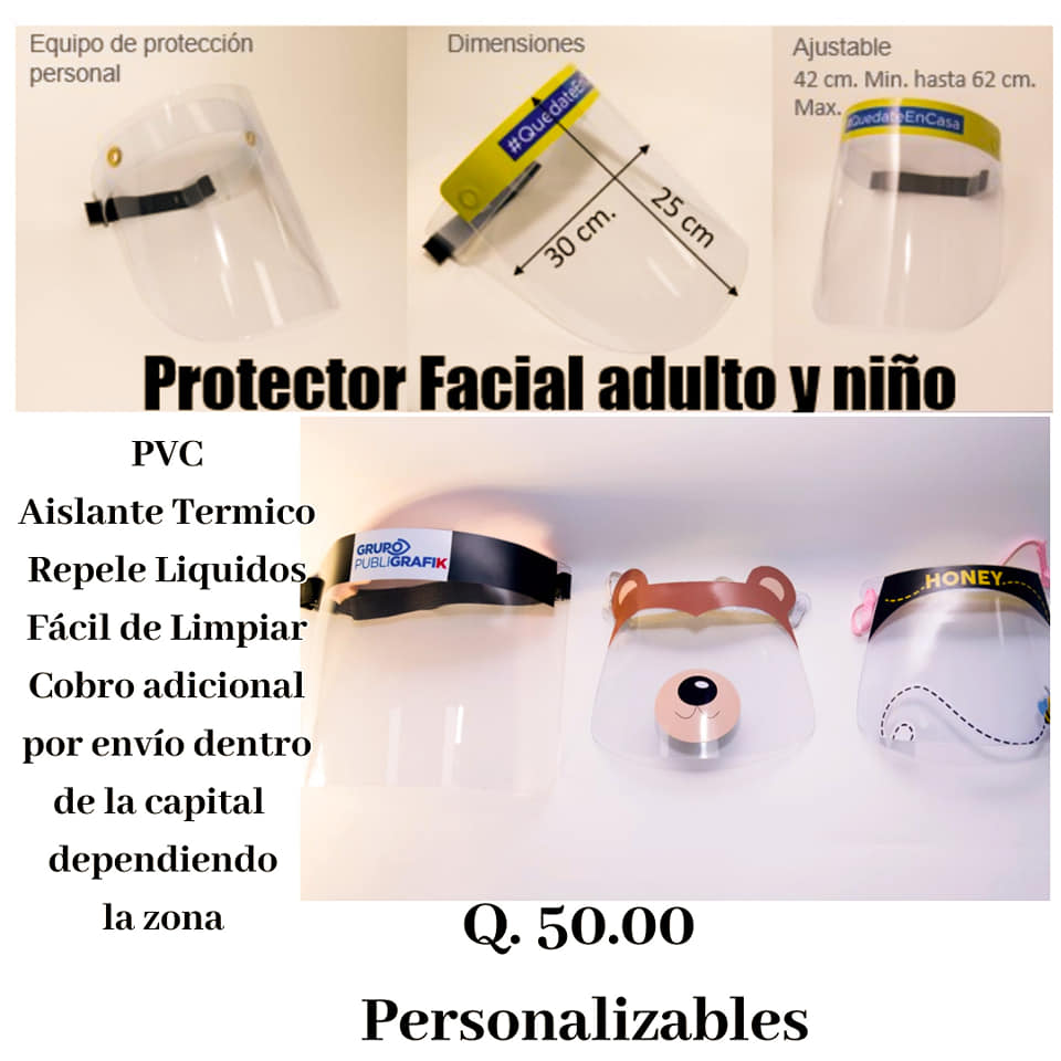 Protectores faciales
 Pedidos al WhatsApp 33780977