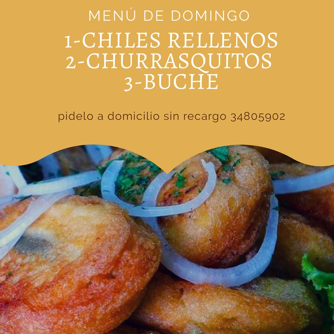 somos el sabor que tu paladar desea!!
Chiles rellenos Q10.00
 Churrasquitos Q20.