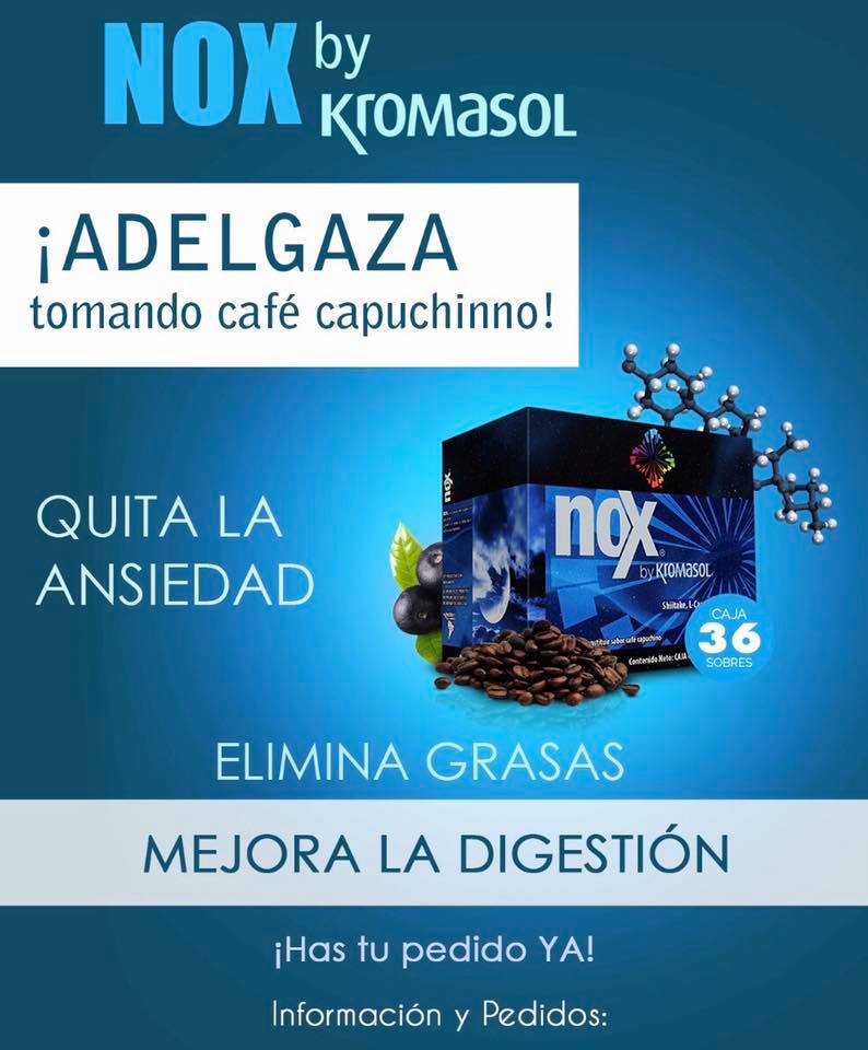 #NoX by #Kromasol 
Deliciosa bebida Cafe Capuchino con L-Carnitina Fibra Vitamin