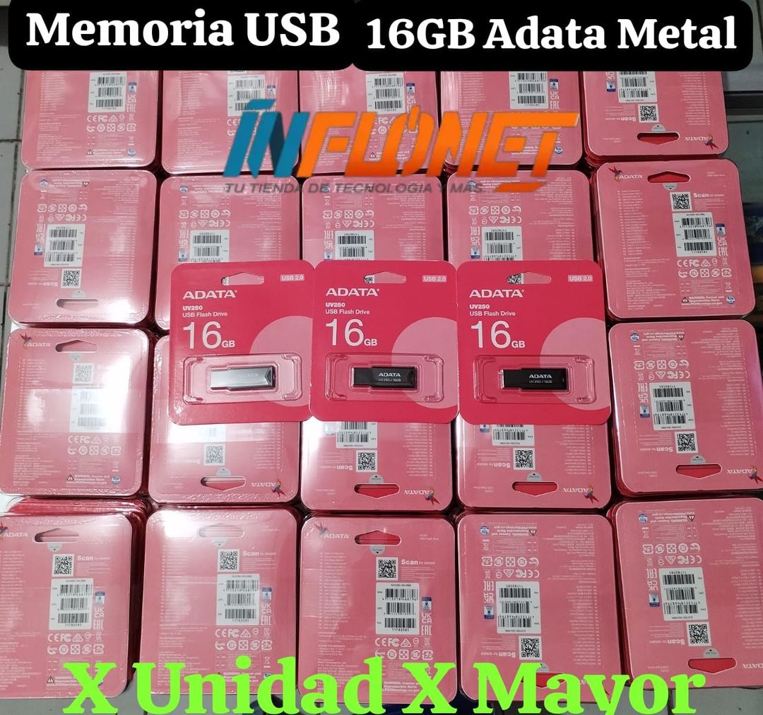 Memorias USB 2.0 ADATA UV250 Metal Nuevas vendemos por unidad y por mayor

INFOR