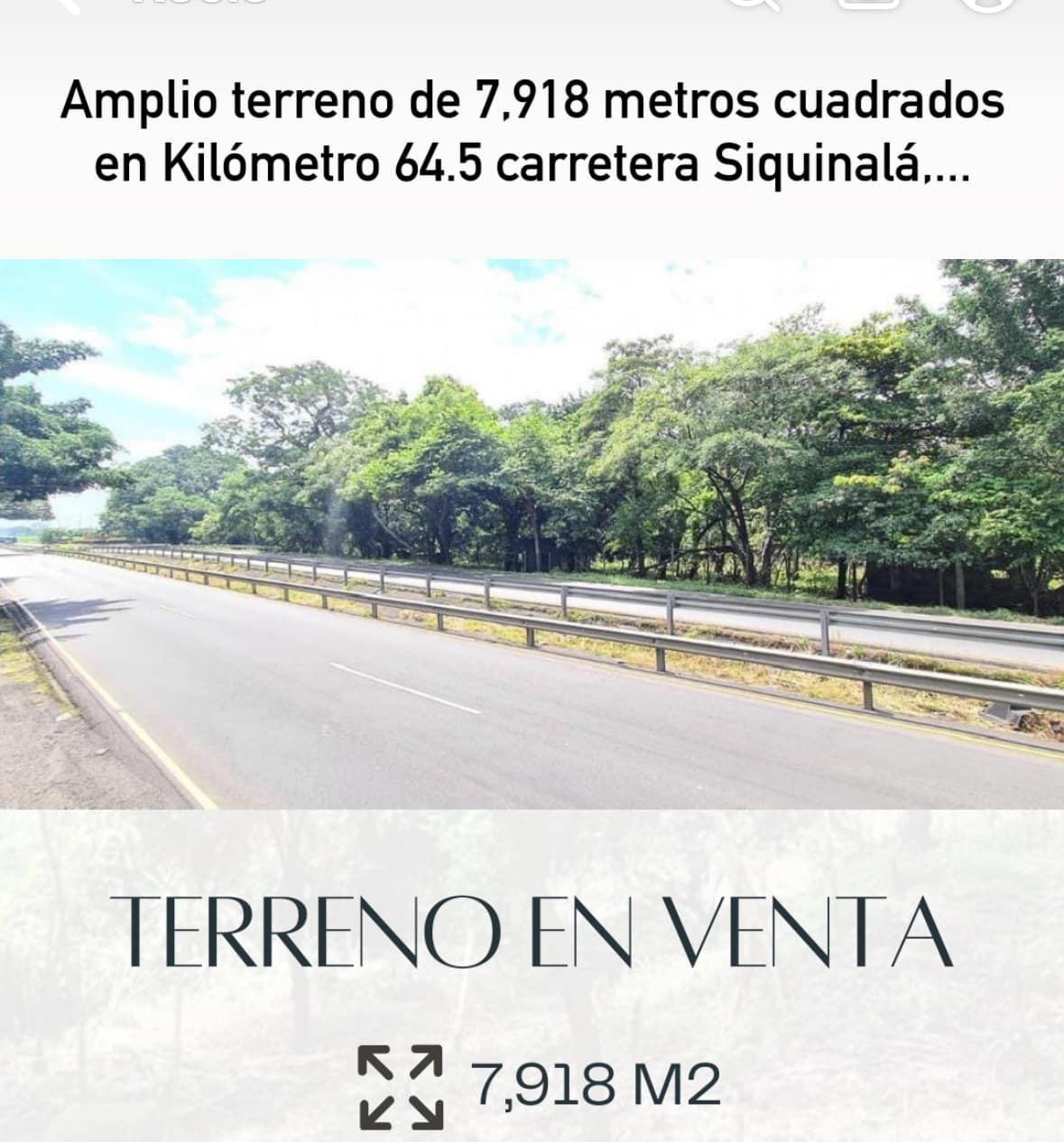 Atención Invercionistas Terreno a Orilla de Asfalto de 7,918 Metros cuadrados co